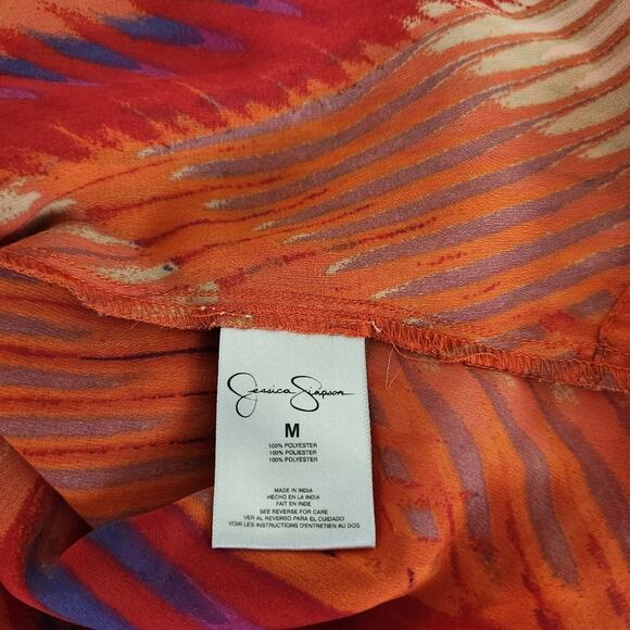 JESSICA SIMPSON One Shoulder Printed Blouse Top Size M - Picture 10 of 12